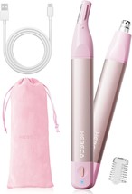 Nose Hair Trimmer For Women 2In1 Facial Hair Removal Trimmer - Metal Body,, Pink - $31.92