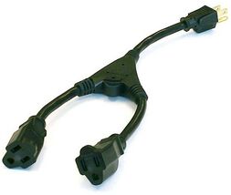 Convert 1 ac outlet to 2 Splitter 14" Y Power Cord 14awg 15 amp MONOPRIC... - $32.33