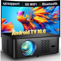 Outdoor Projector With Wifi And Bluetooth, 4K Supported Projector Androi... - $1,253.99