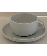 Vintage Suisse Langenthal White Stack Flat Coffee Tea Cup &amp; Saucer - $18.94 CAD