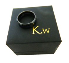 Blue Tungsten Carbide Beveled Ring King Will 8mm The Vow Keeper Men&#39;s Size 8.5 - £19.68 GBP