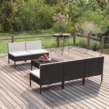  Garden Lounge Set Black, Cream White Cushions - €468,92 EUR