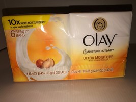 New 6 Pack OLAY Ultra Moisture Outlast W/Shea Butter Beauty Bars 4 Ounce Each - £15.94 GBP