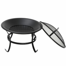 22&quot; Metal Fire Pit Firepit Bowl Fireplace Camping Home For Garden Backyard - £54.20 GBP