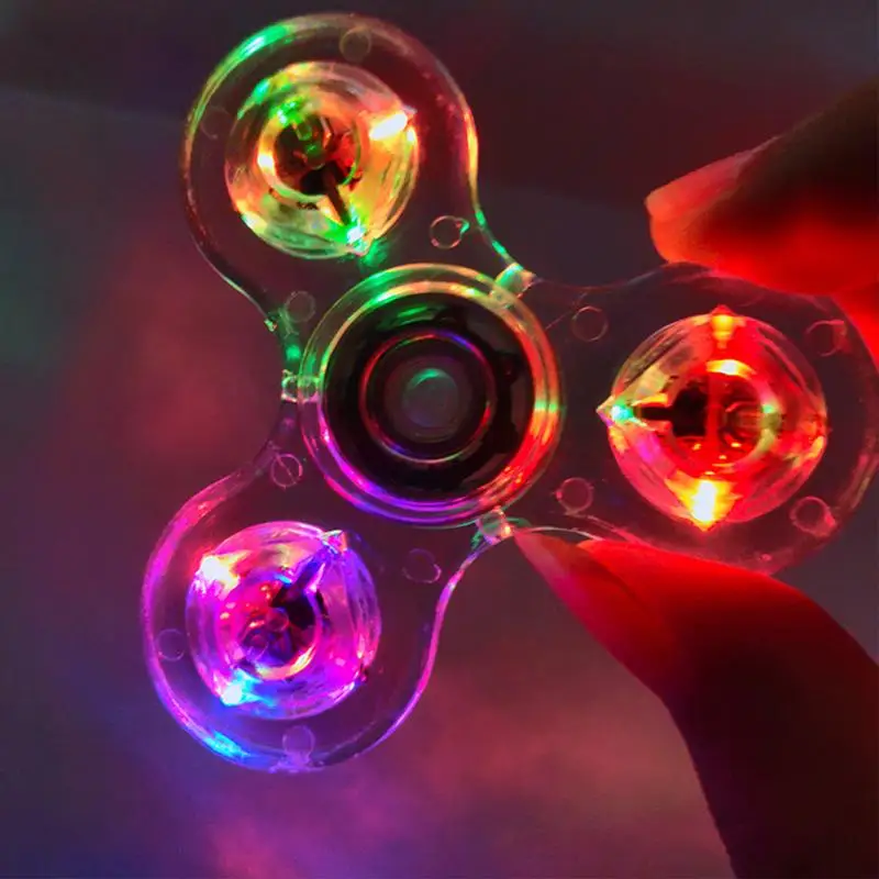 Crystal Finger Spinners Luminous LED Light Fidget Spinner Hand Top Glow In Dark - £7.77 GBP+
