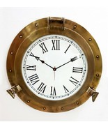 Antique Marine Brass Ship Porthole Clock 59.6 cm Nautical Wall Clock Hom... - £183.70 GBP