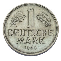 1968-F German 1 Mark Coin (BU Condition) Stuttgart Mint KM 110 - £37.17 GBP