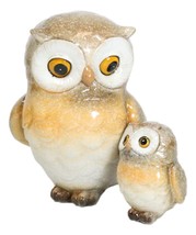 Forest Wisdom Tales Whimsical Mother Owl And Baby Owlet Family Figurine - £19.86 GBP