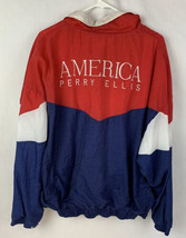 Vintage Perry Ellis Jacket Windbreaker America Logo Full Zip Lightweight XL 90s - £27.42 GBP
