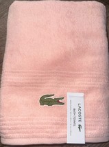 Lacoste ~ Champaign Pink Bath Towel 100% Cotton 30&quot; x 52&quot; Big Crocodile ... - $32.66