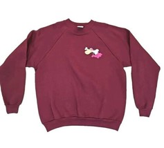 Flinstones Dino Sweatshirt Crewneck XL Cartoon Network Maroon 1997 - £29.75 GBP