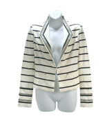 White House Black Market B&amp;W Striped Ponte Blazer Womens Size 2 - $1,197.24 MXN