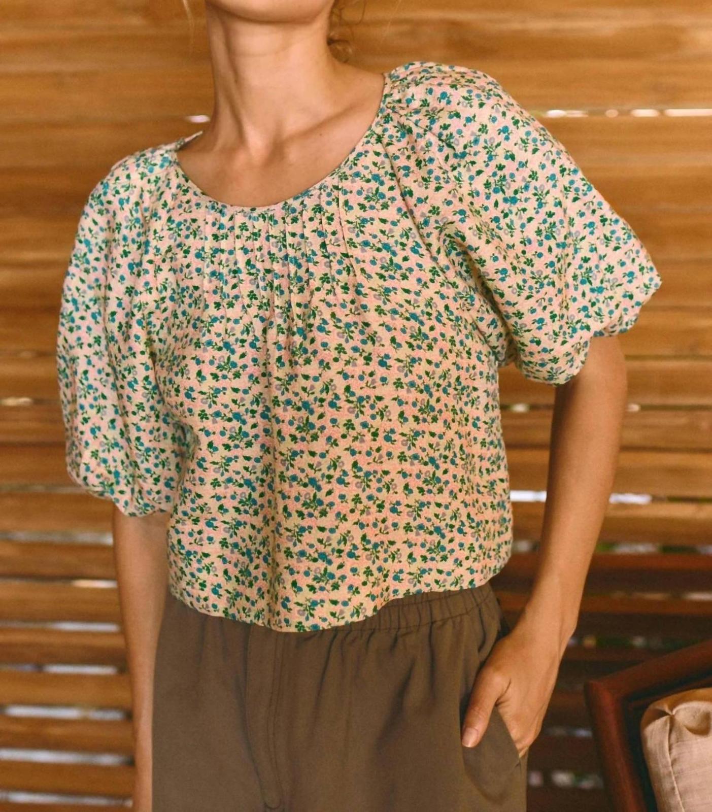 Hunter Bell Claudia Puff Sleeve Top Vintage Floral - $142.00