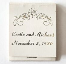 Cecile And Richard Wedding Matches Matchbook Vintage 1986 E33 - $28.01 CAD