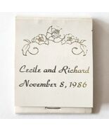 Cecile And Richard Wedding Matches Matchbook Vintage 1986 E33 - $28.01 CAD