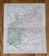 1882 ANTIQUE MAP OF GLOUCESTER COUNTY / BRISTOL / ENGLAND - £22.00 GBP