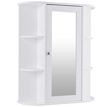 White Bathroom Wall Mounted Medicine Cabinet with Storage Shelves - $3,315.14 MXN