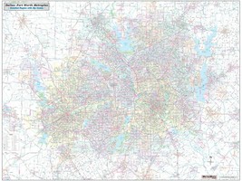 Dallas-Ft. Worth Metroplex Detailed Region Wall Map with Zip Codes (MM) - £151.85 GBP