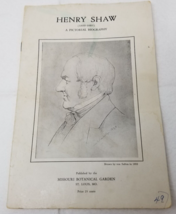 Henry Shaw Pictorial Biography Booklet 1954 Missouri Botancial Garden - $18.95