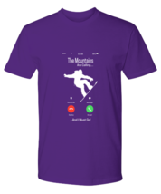 Snowboarding TShirt The Mountains Are Calling Purple-P-Tee  - £18.04 GBP