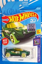 Hot Wheels New 2018 Factory Set HW Glow Wheels #252 Hi-Beam Green w/ GLO... - $4.00