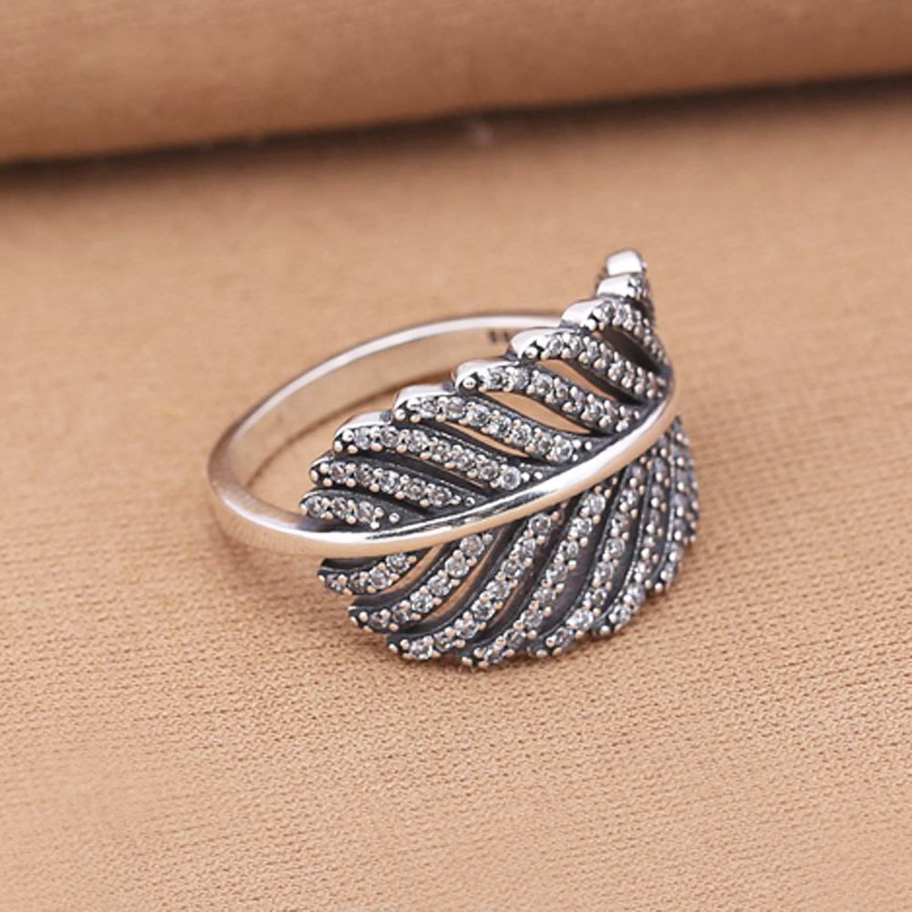 925 Sterling Silver Light As a Feather Pave Ring For Women