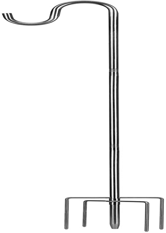 94 Inch Bird Feeder Pole Height Adjustable 5/8 Inch Thick 5 Prong Metal Silver - $37.65