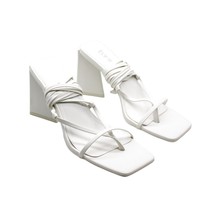 Bar Iii Alana Tie-Up Geo-Heel Sandals Women&#39;s Shoes - £23.68 GBP