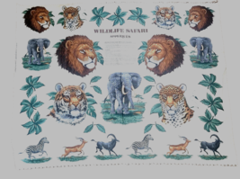 Cranston Joan Messmore Wildlife Safari Applique Fabric Panel 34 x 44&quot; Lion Tiger - £5.06 GBP