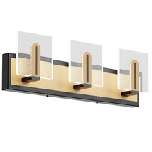 Bathroom Light Fixtures 20.5 Inch Led Bathroom Light Black And Gold Bathroom Van - £111.69 GBP