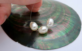 AMAZING AA+ ALL NEW SOUTH SEA AUSTRALIAN WHITE CREAM GOLD CULTURED PEARLS - £55.75 GBP