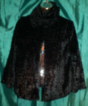 Ladies Black Cropped Faux Fur VERY FLUFFY, Jacket Coat Size Small-MELAY ... - $63.95