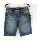 Baby Phat Womens Denim Shorts Carpenter Studded Vintage Y2K Stretch Size 9 - £37.96 GBP