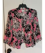 Womens M Laura Ashley Multicolor Floral Print 100% Silk Overshirt Blazer... - £14.73 GBP