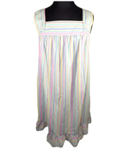Vintage Roaman&#39;s Multi Striped Cotton Blend House Dress Plus 2X - £23.52 GBP