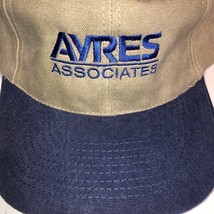 Vintage Ayres Associates Tan  with Blue  Advertising Trucker Hat - £7.58 GBP