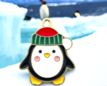 10 pcs Penguin Charms Winter Christmas Colorful Gold Bead Drops Pendants... - $12.19