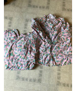 Vtg Slumber Jane pajamas Size 36 Medium Pink Butterflies Cotton Flannel ... - £27.96 GBP