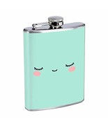 Cute Green Smile Hip Flask Stainless Steel 8 Oz Silver Drinking Whiskey ... - $13.51 CAD