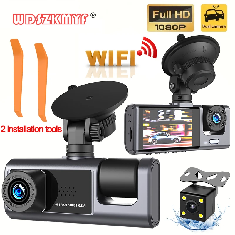 1080P Car Dvr WIFI Dash Cam for Cars 3 Channel Camera for Vehicle Recorder Video - £6.72 GBP+