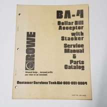 Rowe Model BA-4 Dollar Bill Acceptor Manual  - £10.12 GBP