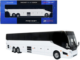 Prevost H3-45 Coach Bus Plain White Limited Edition 1/87 HO Diecast Model Iconic - £49.69 GBP