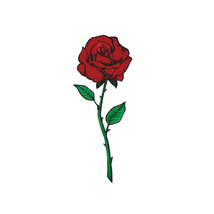 Single RED Rose Download Vector Cut File, bmp, png, jpg Cricut, Valentine&#39;s day. - £1.60 GBP