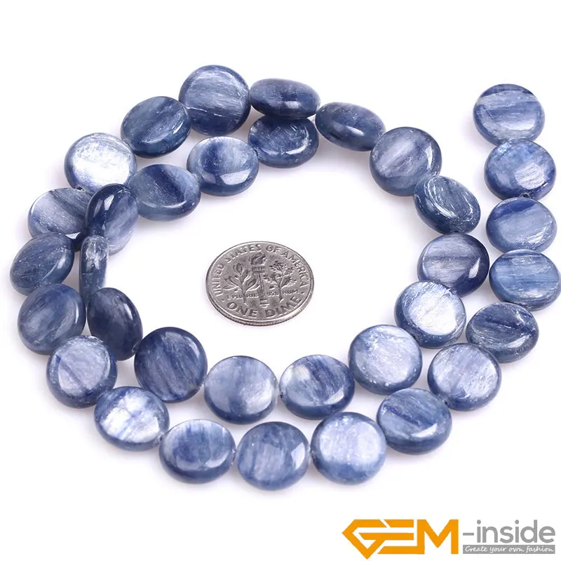 Natural Stone Blue Kyanite Bead For Jewelry Making Strand 15 Inch Oval Square Co - £44.69 GBP