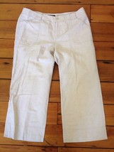 Eddie Bauer Flat Front Khakis Chinos Linen Cotton Blend Womens Pants 14 38&quot; Wst - £23.63 GBP