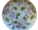 Andrea by Sadek Porcelain Candle Jar Topper Style B White with Violets - $8.38