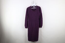 Vintage 90s Streetwear Womens Medium Petite Cable Knit Long Sleeve Sweat... - $39.55