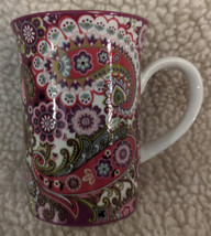 Vera Bradley Tea Coffee Cup Mug Purple Pink Very Berry Paisley  Barnes &amp; Noble - £7.87 GBP