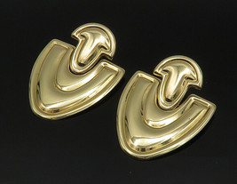 14K GOLD - Vintage Shiny Smooth U-Shape Hinge Drop Earrings - GE059 - £1,152.11 GBP