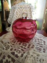 Cranberry Thumbprint Pattern Candy Dish - $25.00